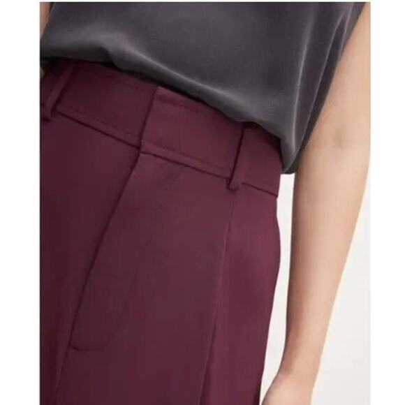 Everlane Japanese GoWeave Way-High Tapered Pant Burgundy Women Size 4 - Picture 3 of 11